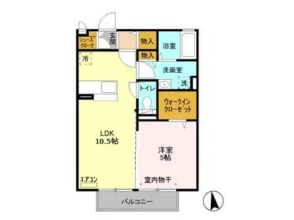 アルシス II(1LDK/2階)の間取り写真