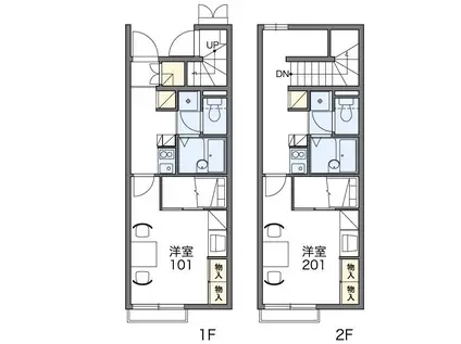 レオパレス大楽寺II(1K/2階)の間取り写真