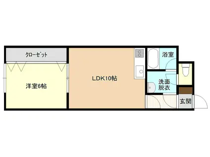 ホワイトピジョン(1LDK/1階)の間取り写真