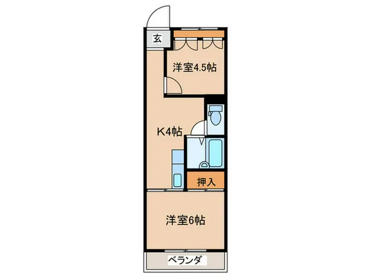 蟹ヶ谷ハイツ 3階階 間取り