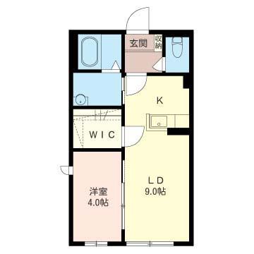 シャーメゾン実咲弐番館(1LDK/2階)の間取り写真