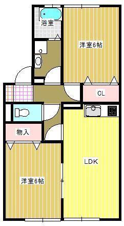 ヴィラージュ コヒジ(2LDK/1階)の間取り写真