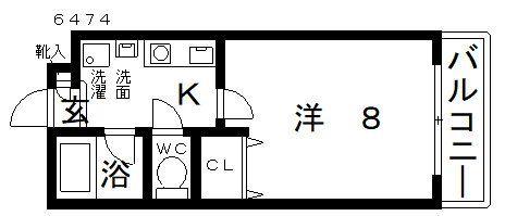 セイント(1K/1階)の間取り写真