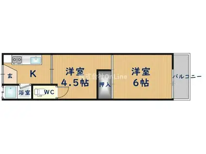 加美鞍作赤田文化(2K/1階)の間取り写真