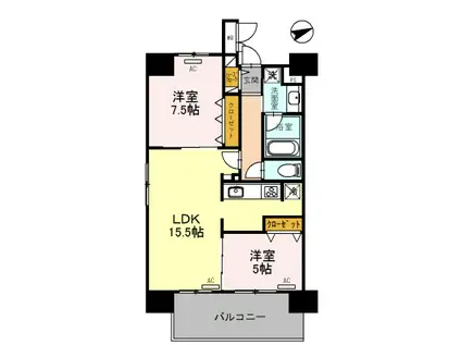 パンドノール住吉大社(2LDK/7階)の間取り写真