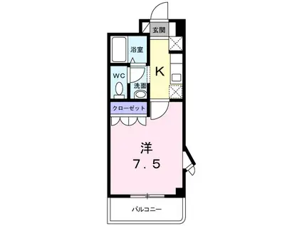 Mブロッサム(1K/2階)の間取り写真
