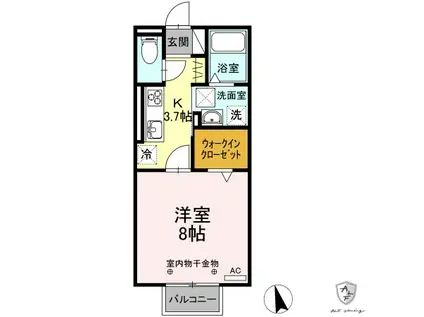 バルーンフラワーシティBFC C棟(1K/2階)の間取り写真