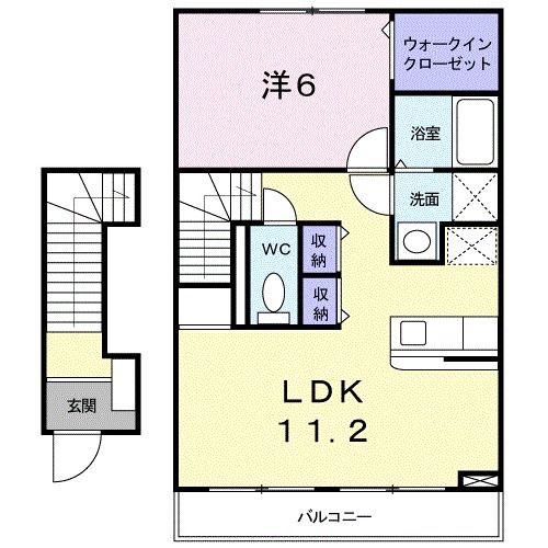プロムナード本郷(1LDK/2階)の間取り写真