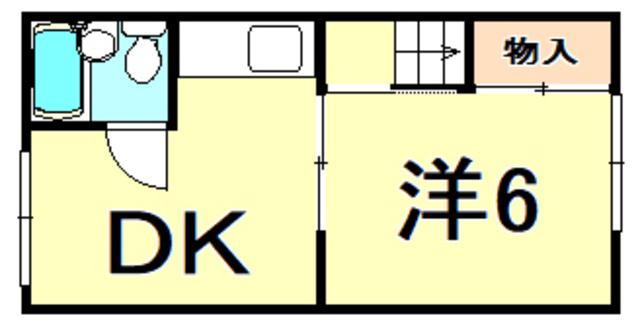 日暮3文化(1DK/2階)の間取り写真