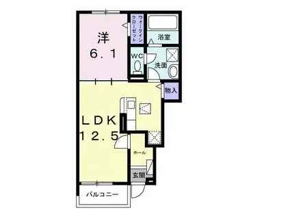 グリーンハイツ加茂II(1LDK/1階)の間取り写真