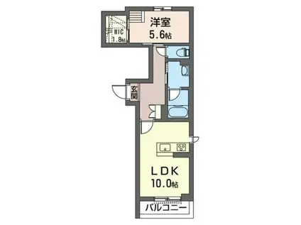 プレミアムコート(1LDK/3階)の間取り写真