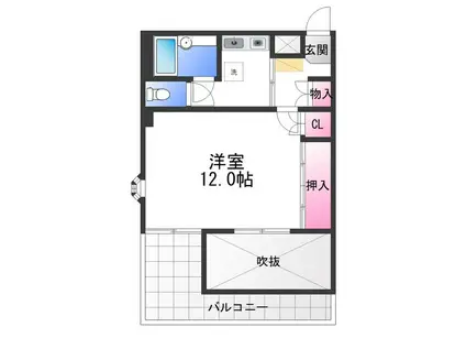 メゾンアルカディア金剛(1K/4階)の間取り写真