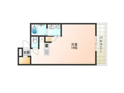 KOUMASTER NISHIKUJO(ワンルーム/3階)の間取り写真