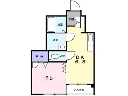 Nサンパレス(1DK/1階)の間取り写真