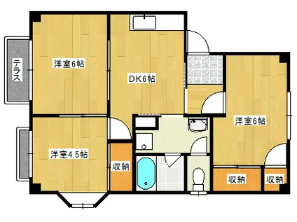 エルディムTK(3DK/1階)の間取り写真