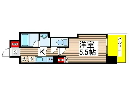 カーサアルマーレ(1K/6階)の間取り写真