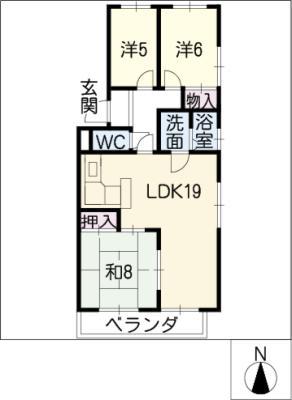LE・PORT(3LDK/3階)の間取り写真