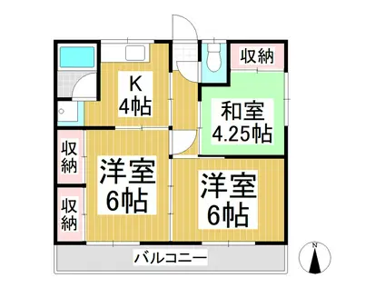 ラフォーレ国分(3K/2階)の間取り写真