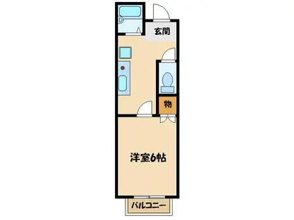 ルシアン多摩(1K/1階)の間取り写真
