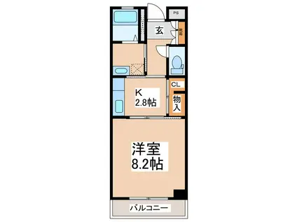 BE GLAD(1K/2階)の間取り写真