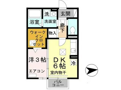 モナリエAN(1DK/1階)の間取り写真