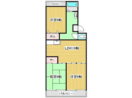 マノワール井野(3LDK/2階)の間取り写真