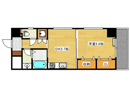 PALAZZO HASHIMOTO 3RD(1DK/8階)の間取り写真