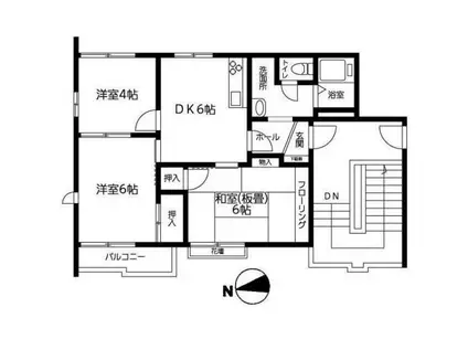 リバーヒルFUJI.PART.1(3DK/2階)の間取り写真