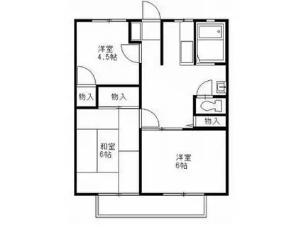 菊地ハイツA(3DK/2階)の間取り写真