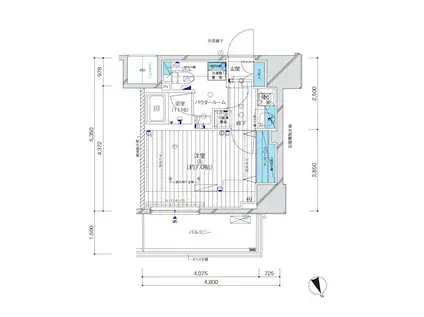 メインステージ目黒III(1K/9階)の間取り写真