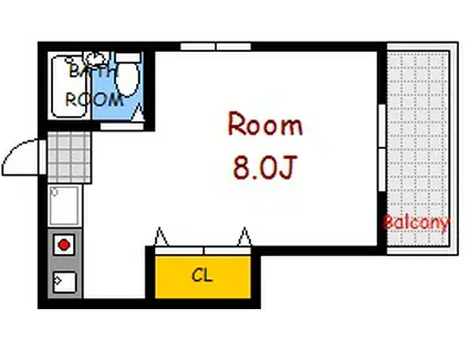新井ビル(ワンルーム/5階)の間取り写真