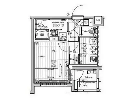 プレミアムキューブ新宿中井(ワンルーム/3階)の間取り写真