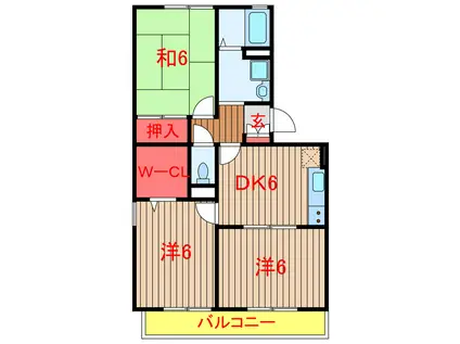 ハイローズ船橋弐番館(3DK/3階)の間取り写真