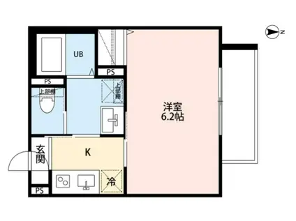 ROBOT HOME 西大宮II(1K/1階)の間取り写真