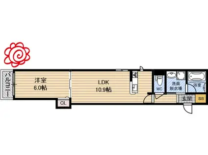 シャーメゾンひなた(1LDK/2階)の間取り写真