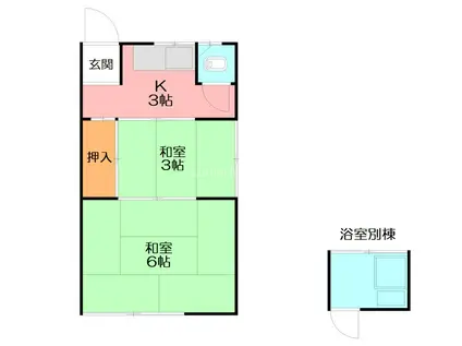 小澤アパート(2K/2階)の間取り写真