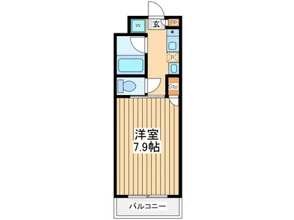ハイツエフケー相模大野(1K/4階)の間取り写真