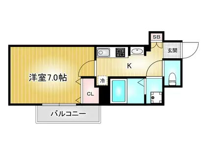 レジデンス名古屋千代田(1K/8階)の間取り写真