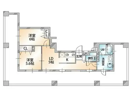 マルメゾン浅草橋(2LDK/5階)の間取り写真