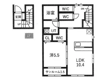 シティハイツ2(1LDK/2階)の間取り写真