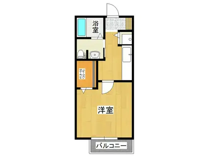 サンフレーム(1K/1階)の間取り写真