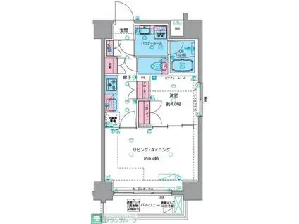 GENOVIA浅草VISKYGARDEN(1LDK/5階)の間取り写真