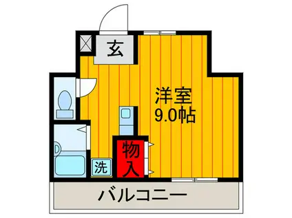 アム-ル渚(ワンルーム/2階)の間取り写真