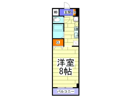 ADORER(1K/7階)の間取り写真