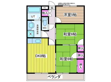 平泉スクールマンション(3DK/2階)の間取り写真