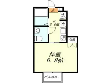 キャメル春日部南(1K/1階)の間取り写真