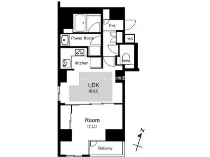 シーフォルム神田(1LDK/4階)の間取り写真