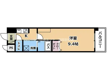 RAINBOW CITY MINAMIKUSATSU(1K/1階)の間取り写真