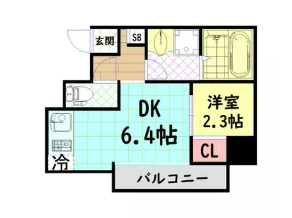 SOAR SHINIMAMIYA(1DK/11階)の間取り写真