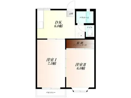 メゾンセキ(2DK/1階)の間取り写真